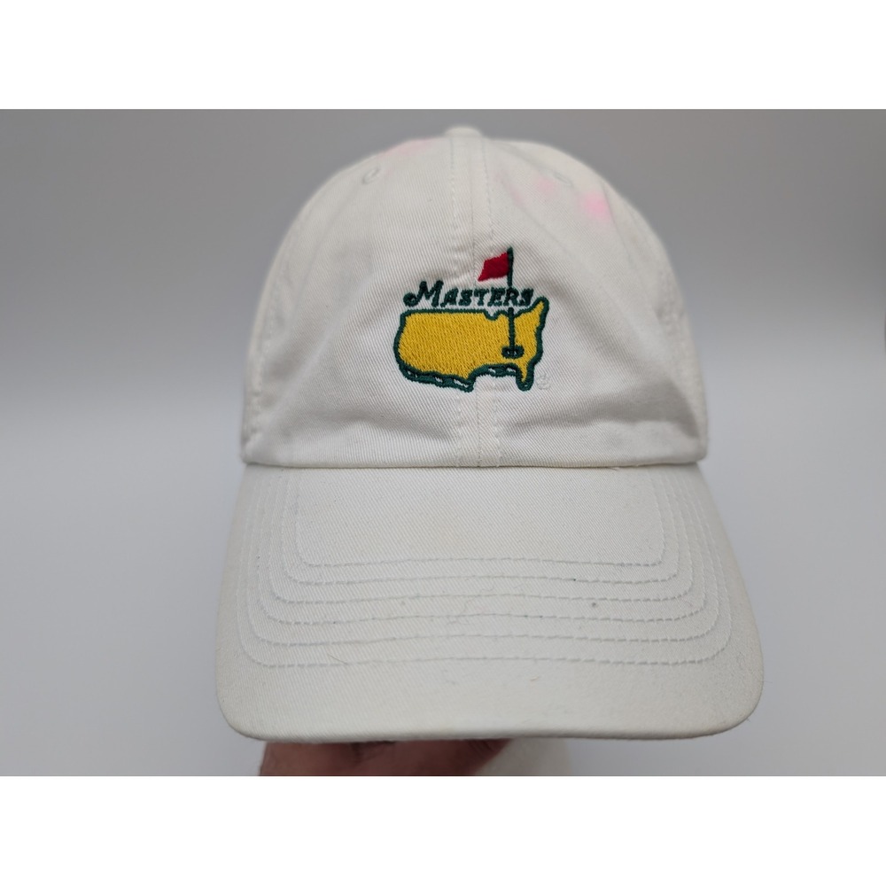 Masters Tournament Golf Hat White Cotton Embroidered Logo Cap Green Underbrim